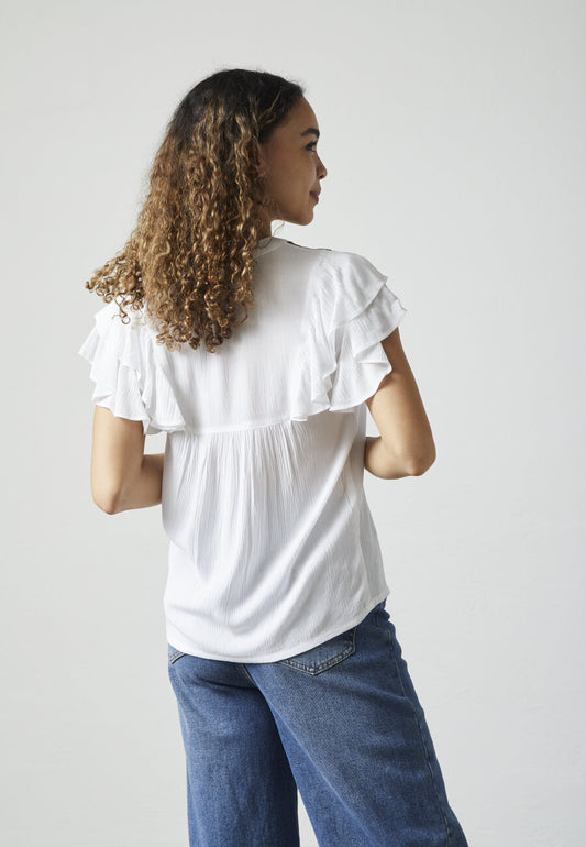 SP IMSA-SS bluse - hvid m/broderi