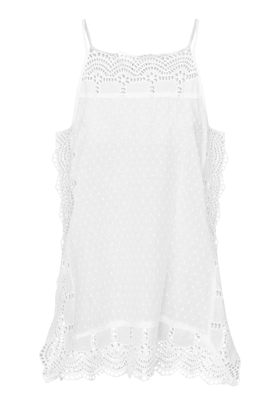 SP IRIS-ST Top m/broderi - hvid