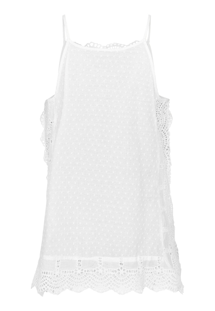 SP IRIS-ST Top m/broderi - hvid