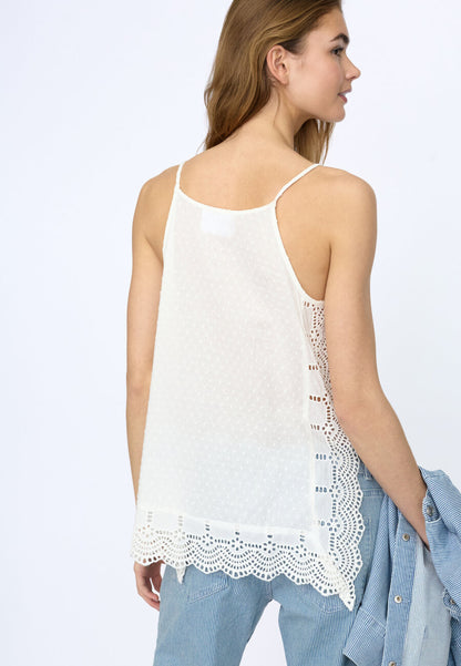 SP IRIS-ST Top m/broderi - hvid