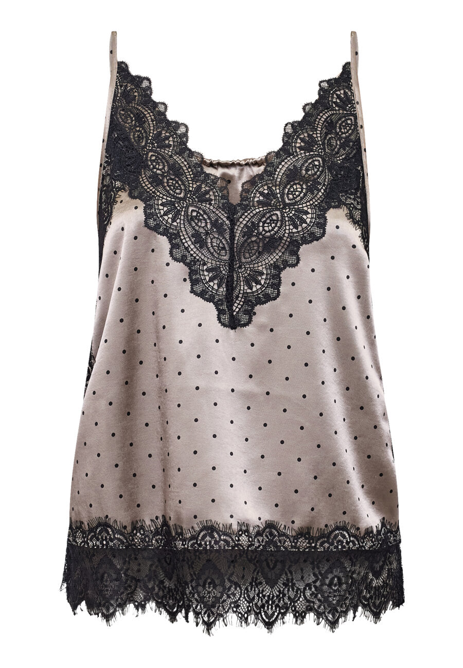 SP VALERIE-ST Top - earth dot beige/sort