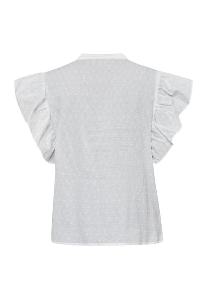 SP VENISA-SS - bluse hvid m/detaljer