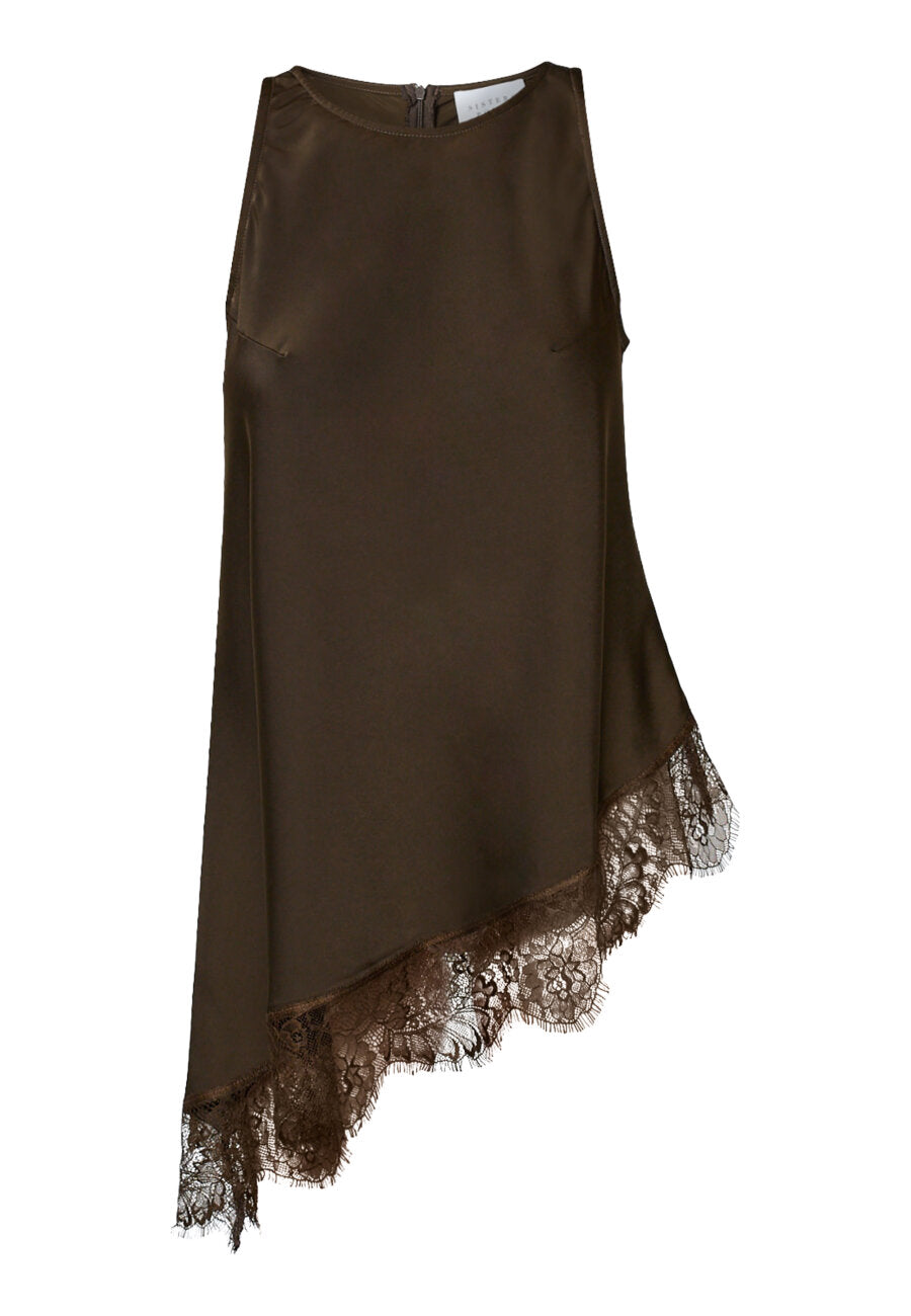 SP VIOL-TA satin top - lang - chocolate