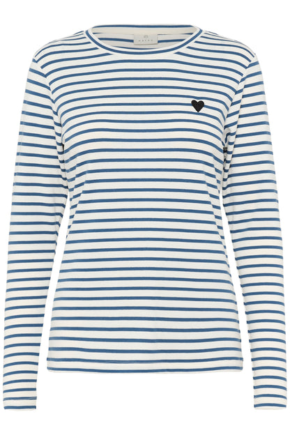 KA Liddy T-shirt - Berring sea blue/white