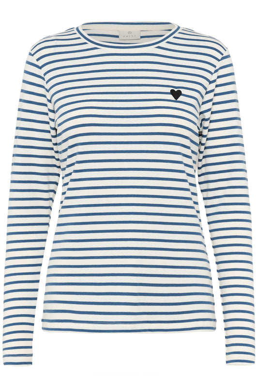 KA Liddy T-shirt - Berring sea blue/white