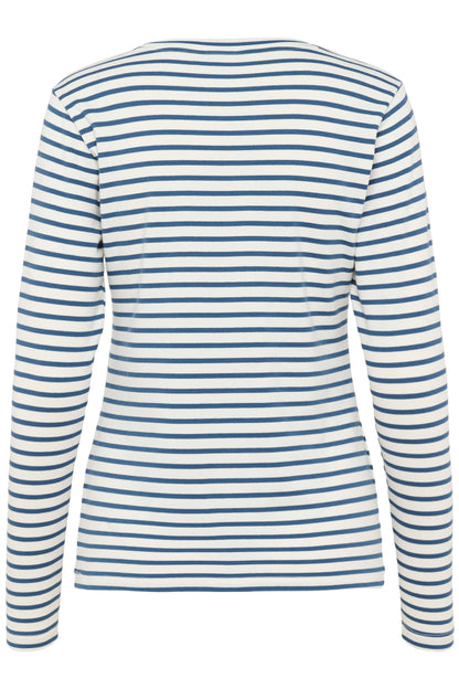 KA Liddy T-shirt - Berring sea blue/white