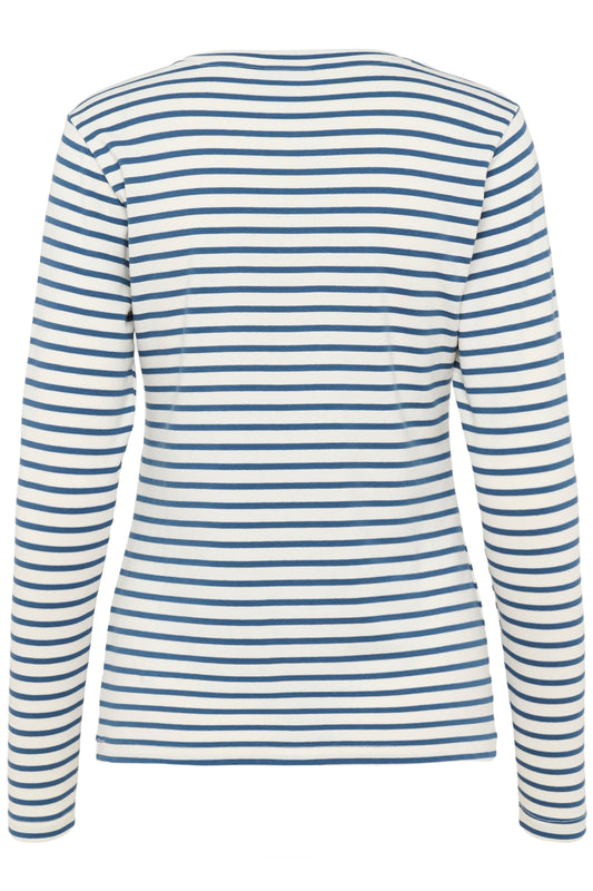 KA Liddy T-shirt - Berring sea blue/white