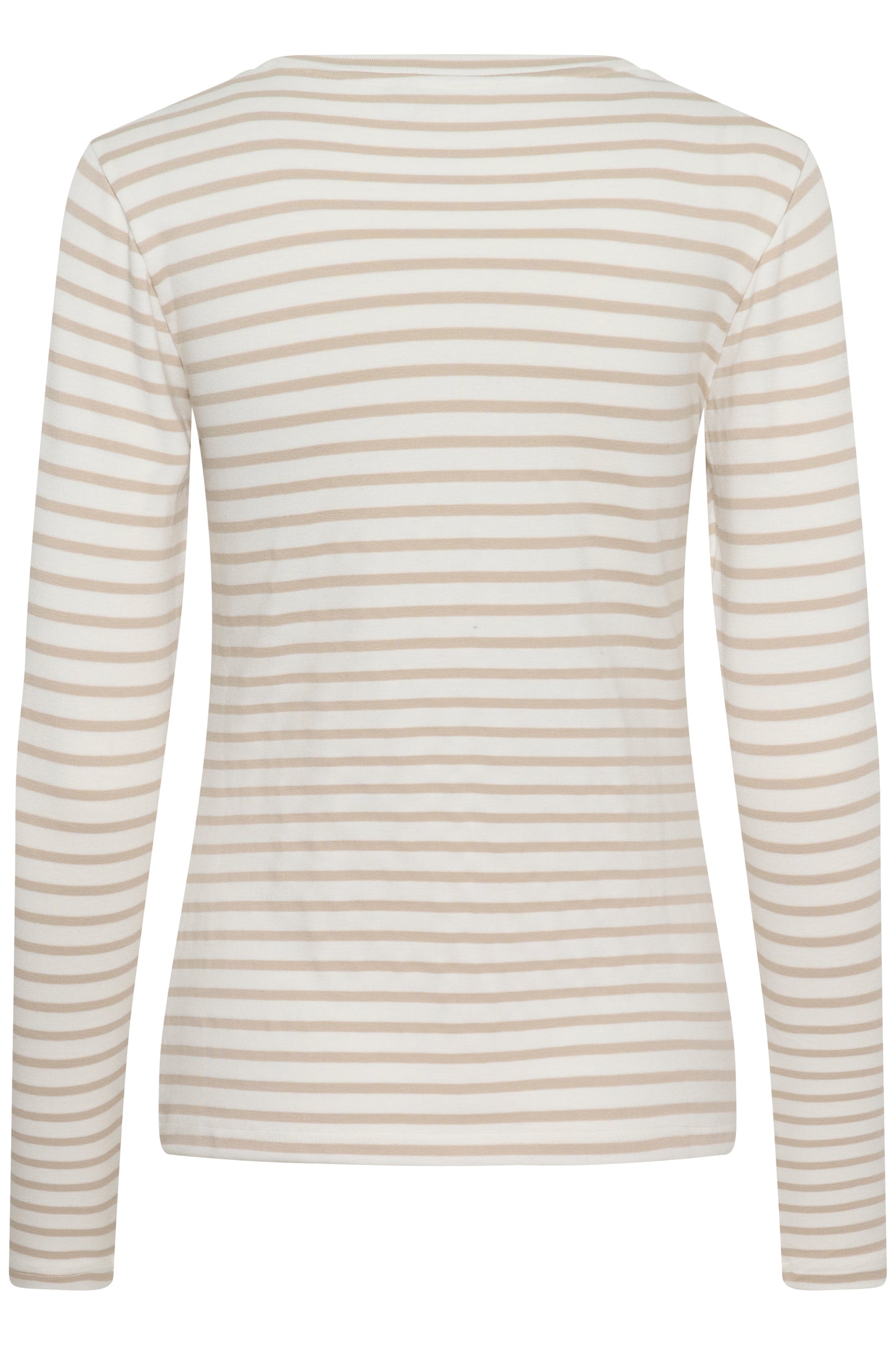 KA Liddy T-shirt m/lange ærmer - hvid/beige striber