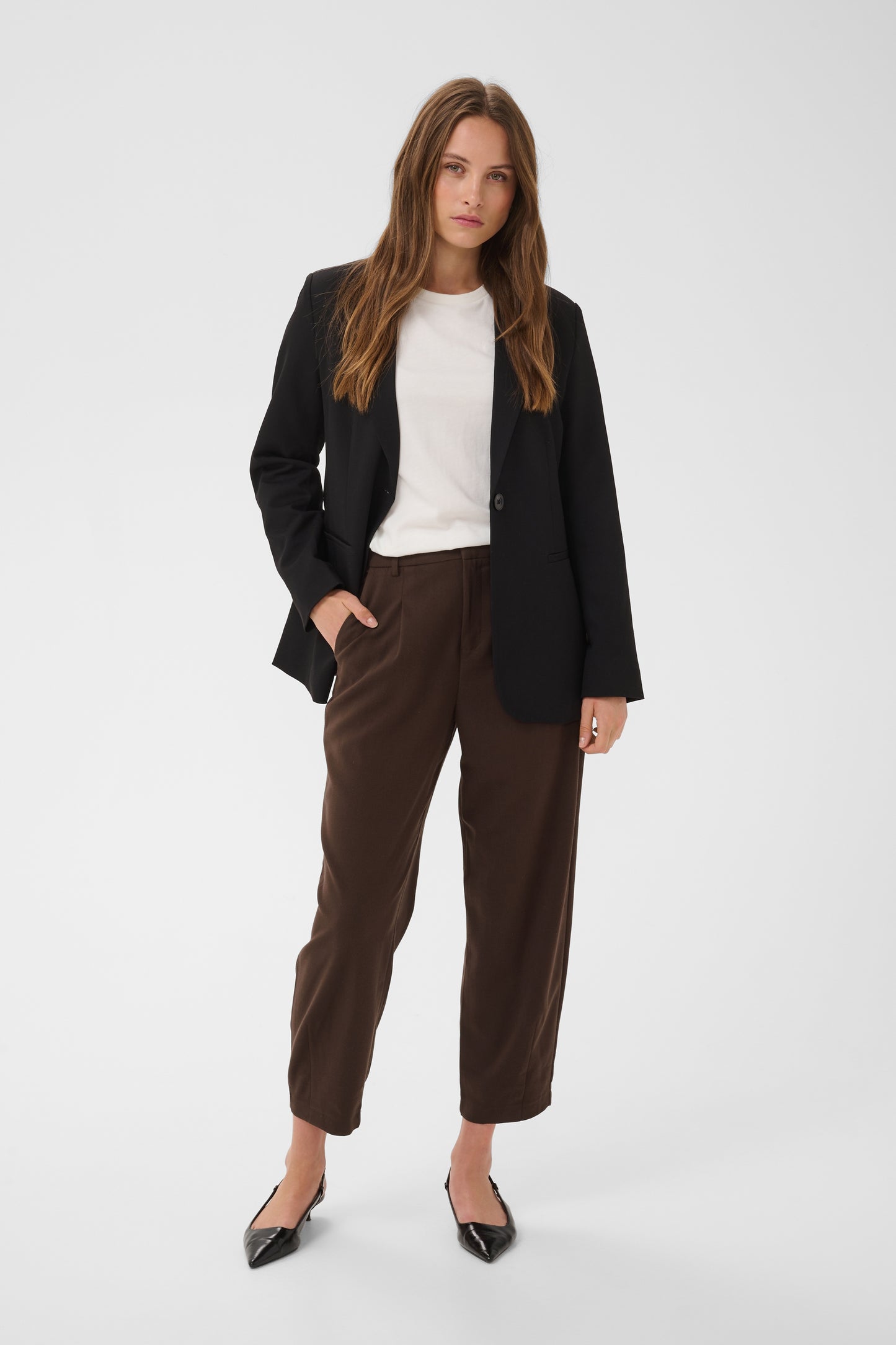 KA Merle 7/8 pants Suiting - Coffee Bean brown