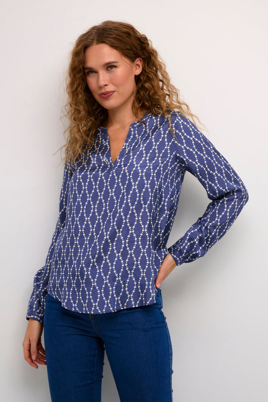 KA Olan Blouse - blue/chalk