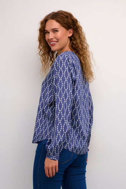 KA Olan Blouse - blue/chalk