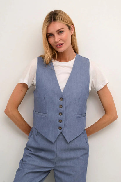 KA Sakura waistcoat – Indigo blå