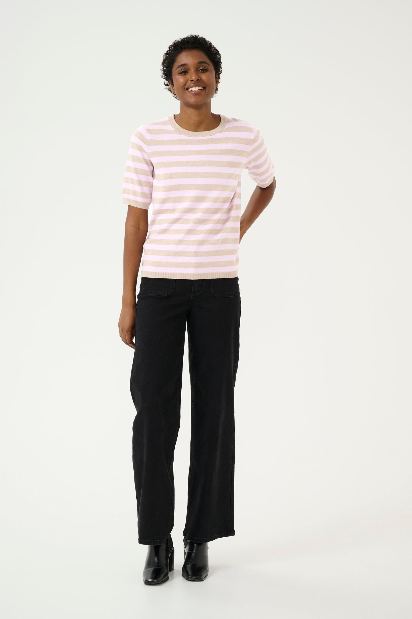 KA Lizza Striped Knit - beige/rosa