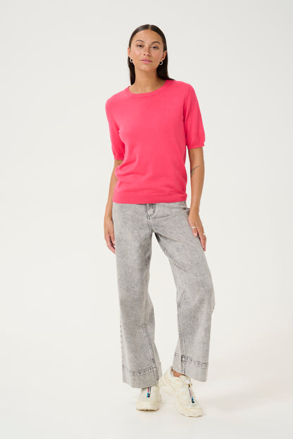 KA Lizza knit O-nech pullover - raspberry
