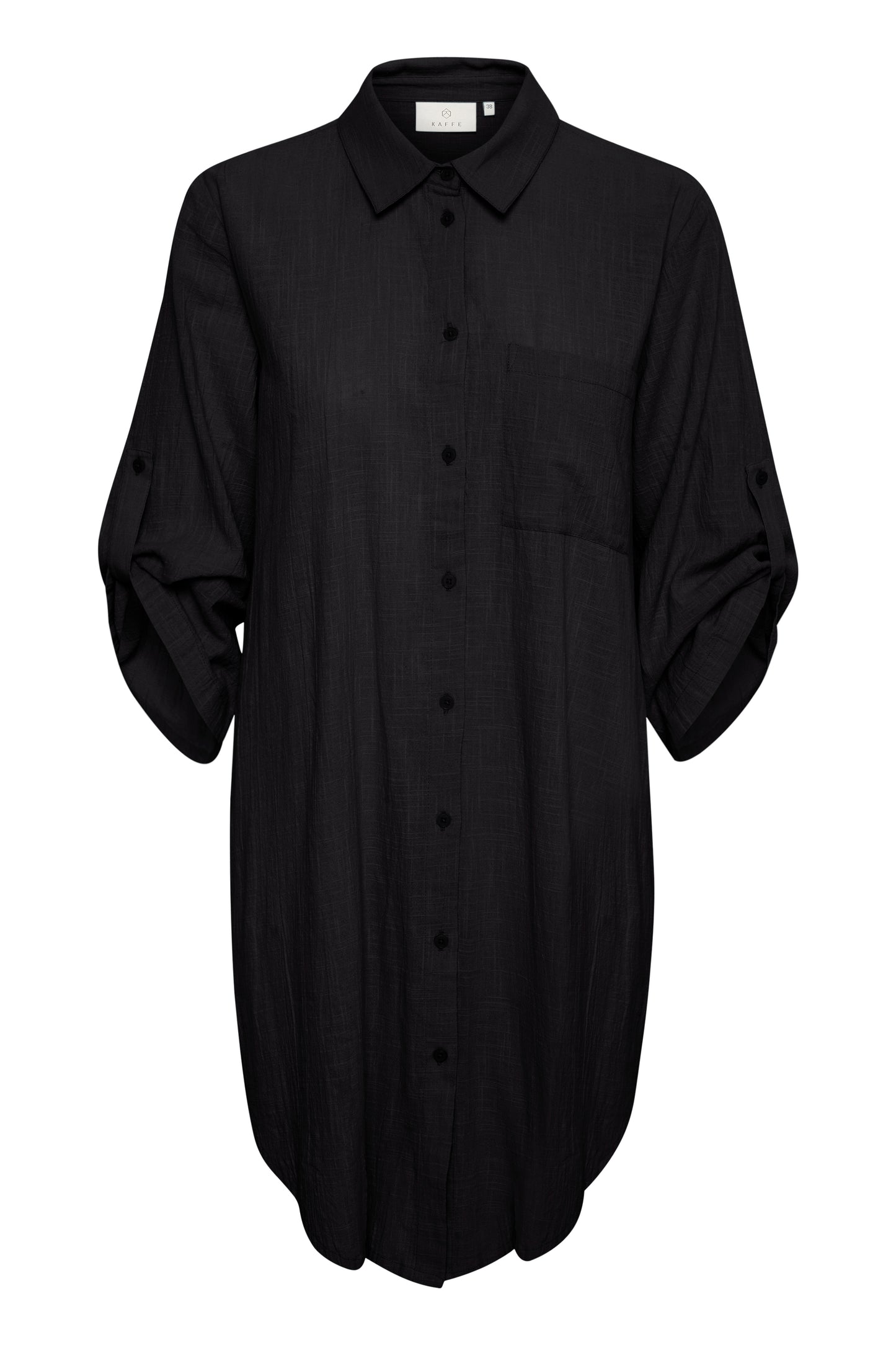 KA Pauline Shirt dress – sort 3/4 ærmer