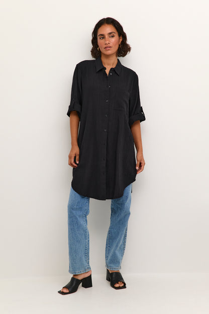 KA Pauline Shirt dress – sort 3/4 ærmer