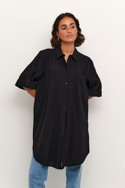 KA Pauline Shirt dress – sort 3/4 ærmer