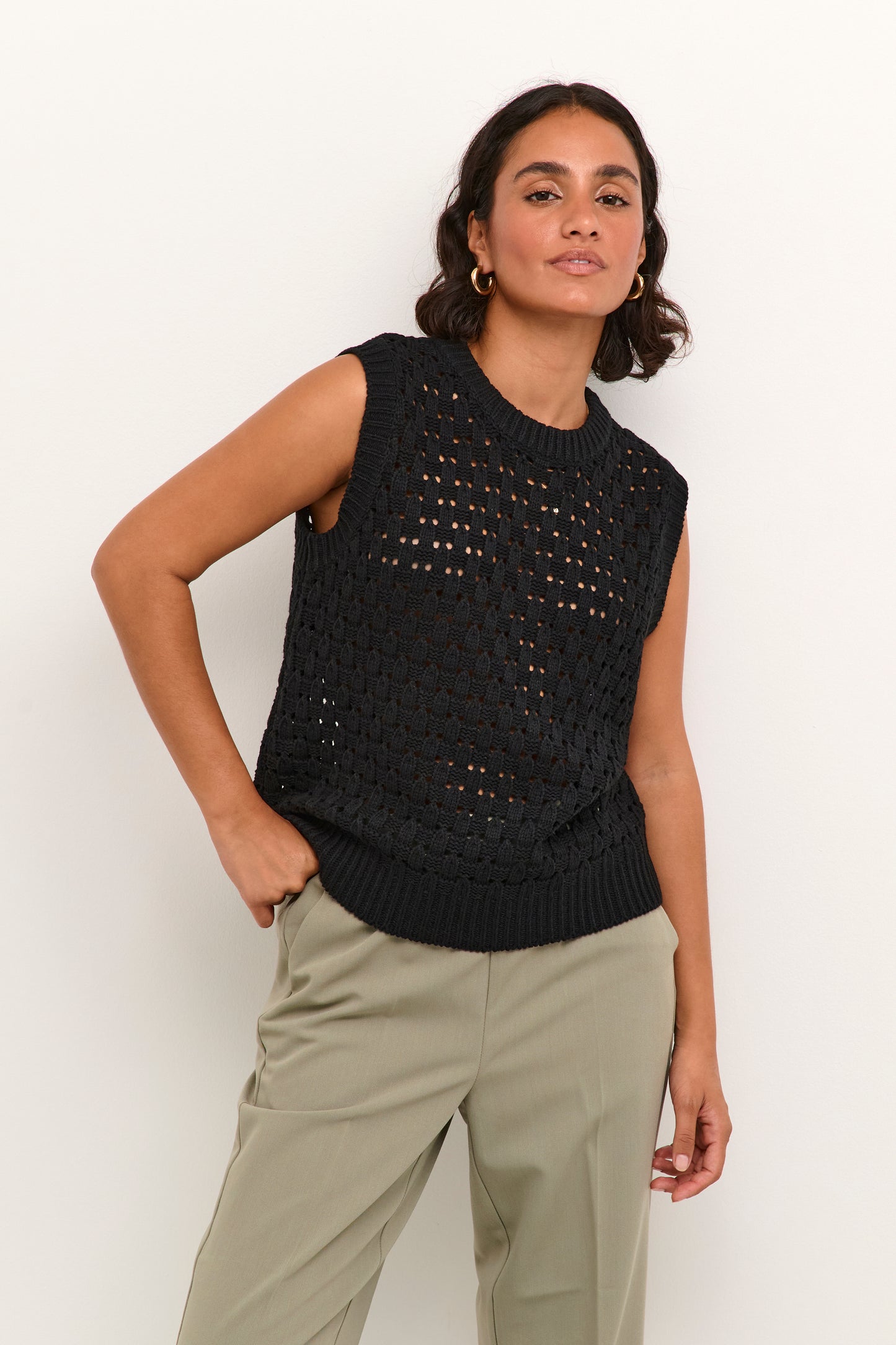 KA Silja Knit Top - sort