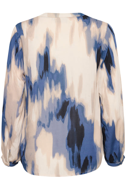 KA Beathe Blouse – Blue Abstract Print