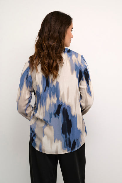 KA Beathe Blouse – Blue Abstract Print