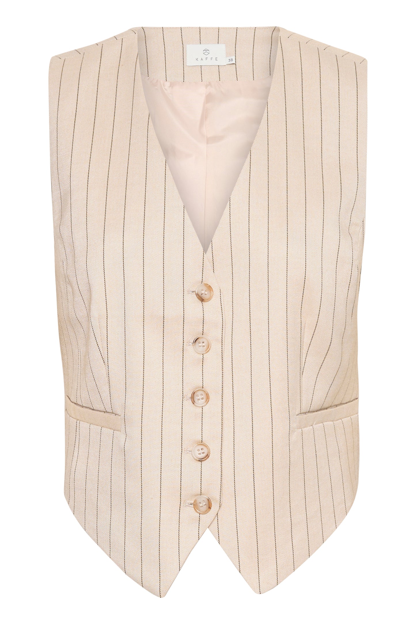 KA Agathe waistcoat - sand/black pin stripe