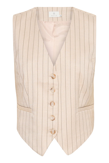 KA Agathe waistcoat - sand/black pin stripe