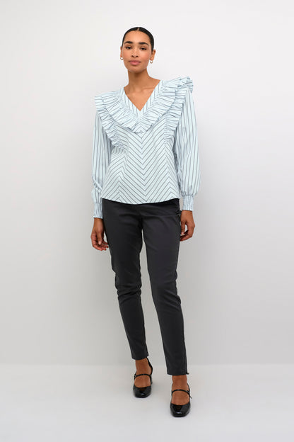 KA Jerrie Blouse - blue/dark stripe