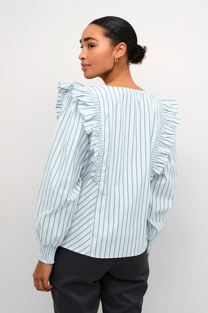 KA Jerrie Blouse - blue/dark stripe