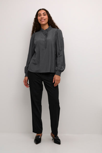 KA Dorit Blouse - Black Oyster - grå