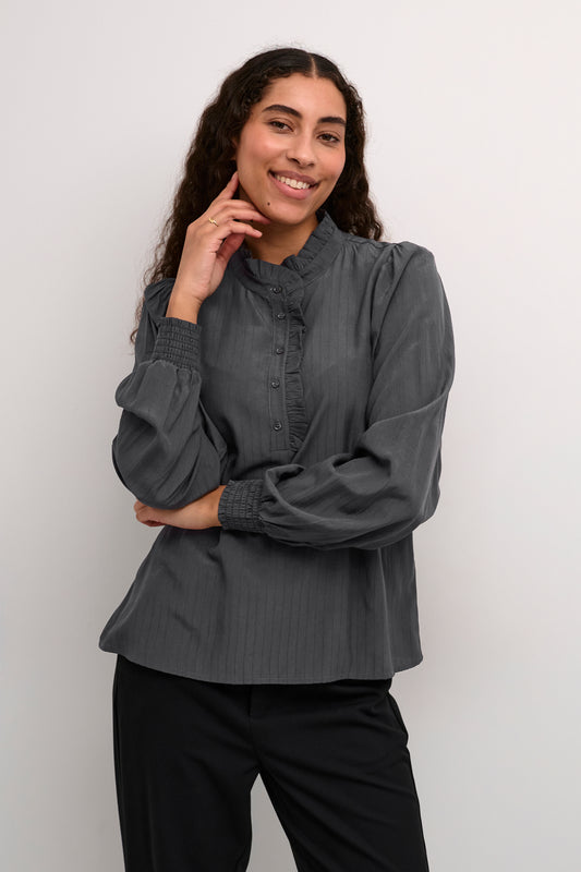 KA Dorit Blouse - Black Oyster - grå