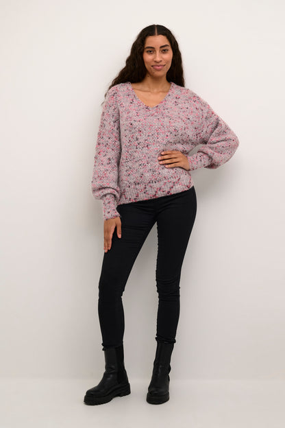 KA Giana knit pullover - grå/pink