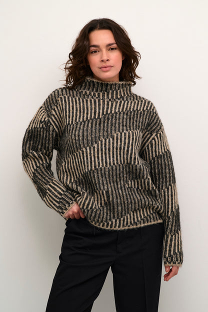 KA Rafi knit pullover - beige/sort