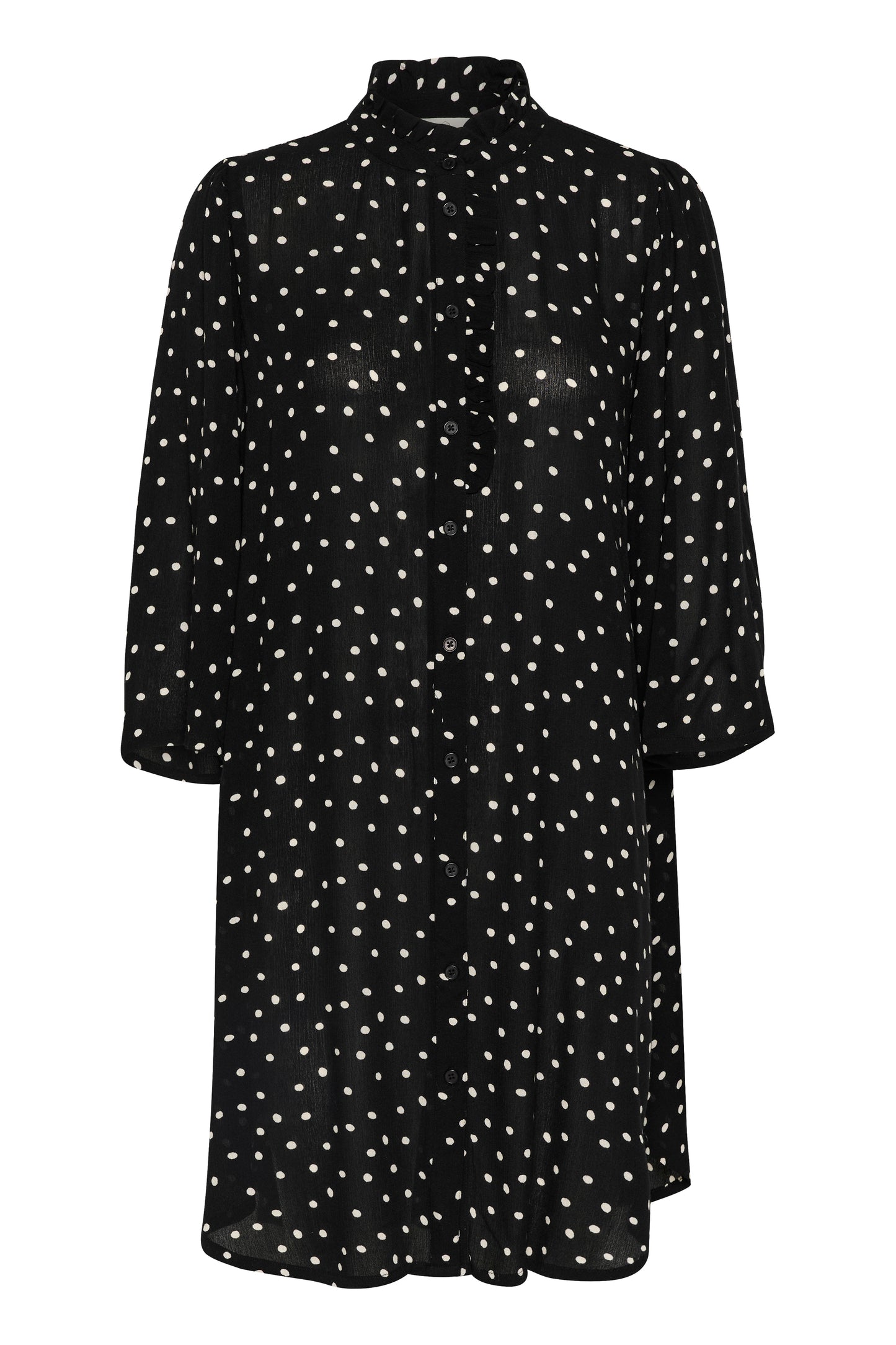 KA Vinni Amber Shirt Dress - sort m/hvide dots