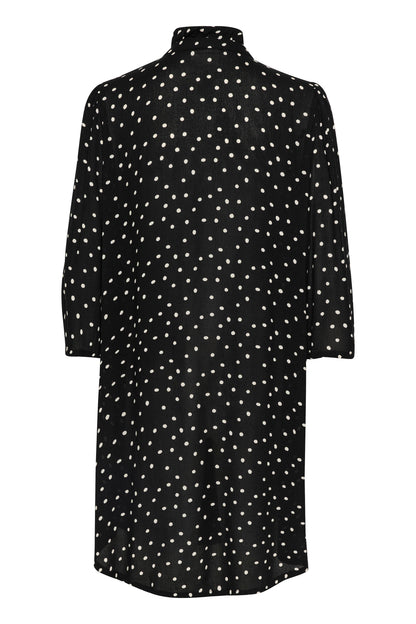 KA Vinni Amber Shirt Dress - sort m/hvide dots