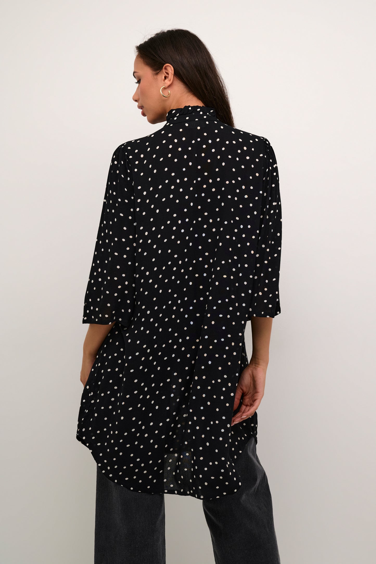 KA Vinni Amber Shirt Dress - sort m/hvide dots