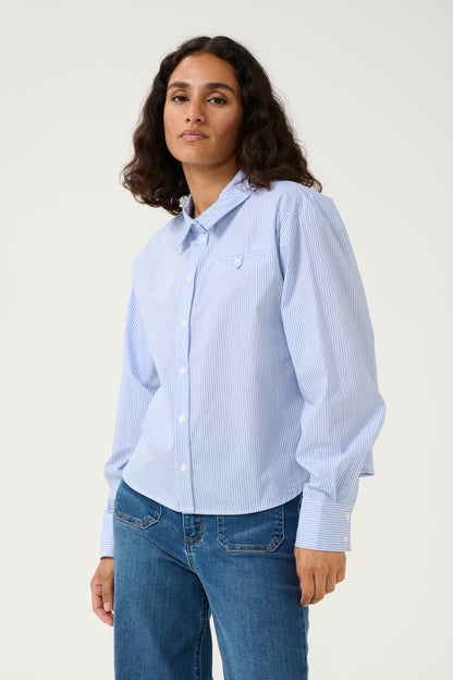 KA Sofie Shirt - white/blue stripe