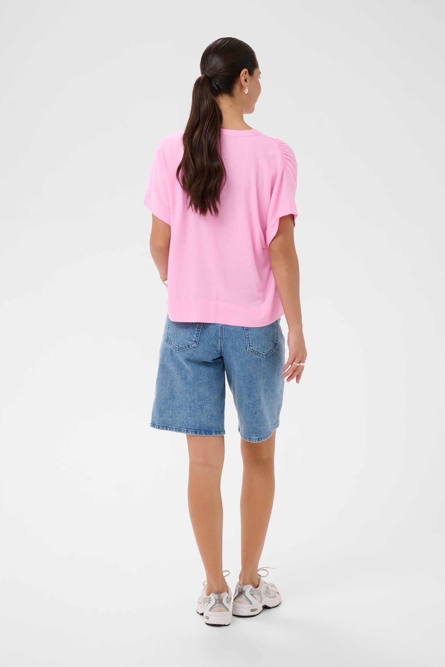 KA Milia wing SL hør blouse - pink
