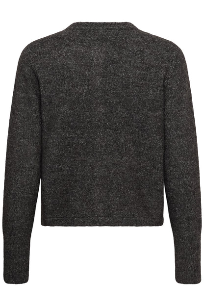 KA Niel Knit Cardigan - dark grey melange