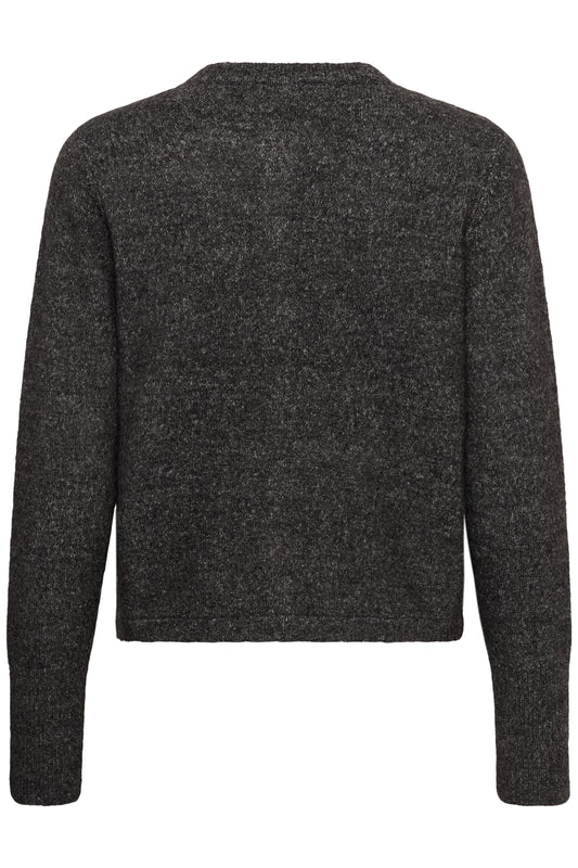 KA Niel Knit Cardigan - dark grey melange