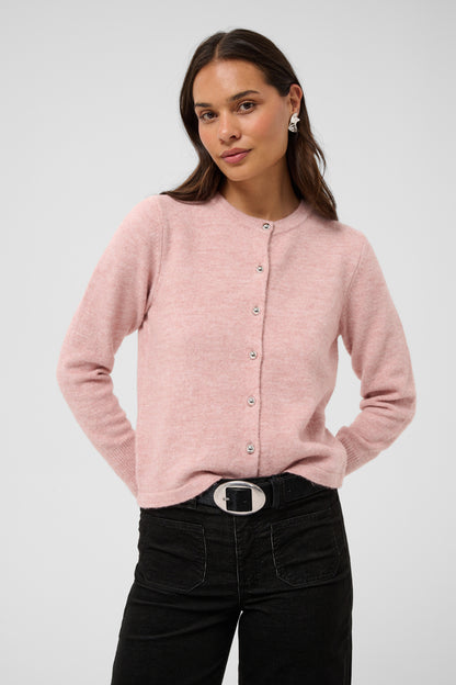 KA Niel Knit Cardigan - Pale Mauve melange rose