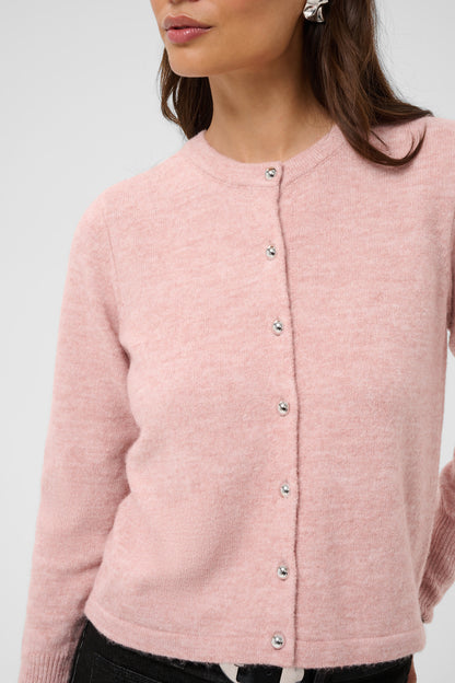 KA Niel Knit Cardigan - Pale Mauve melange rose