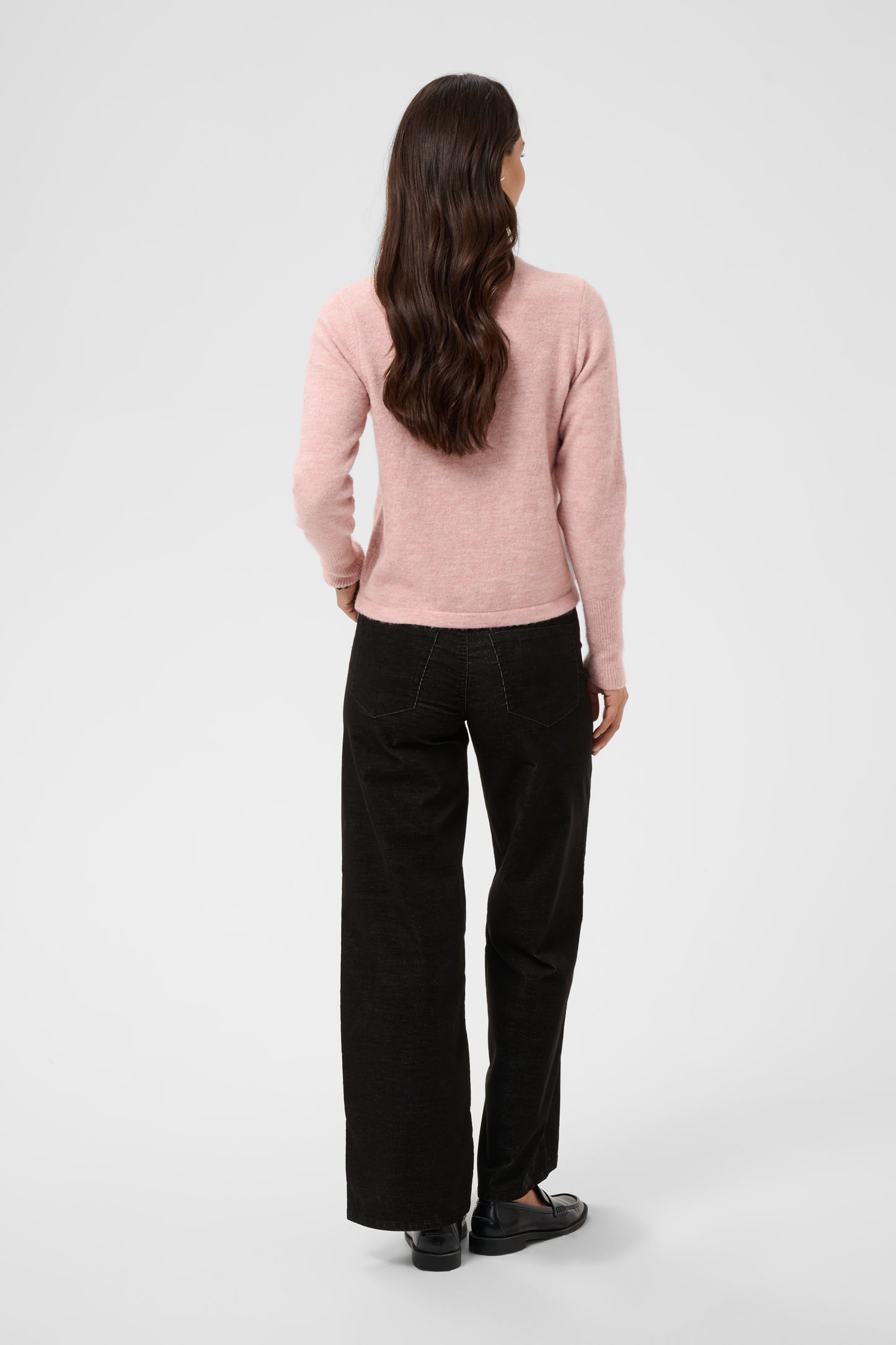 KA Niel Knit Cardigan - Pale Mauve melange rose