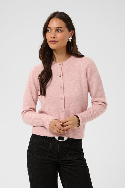 KA Niel Knit Cardigan - Pale Mauve melange rose