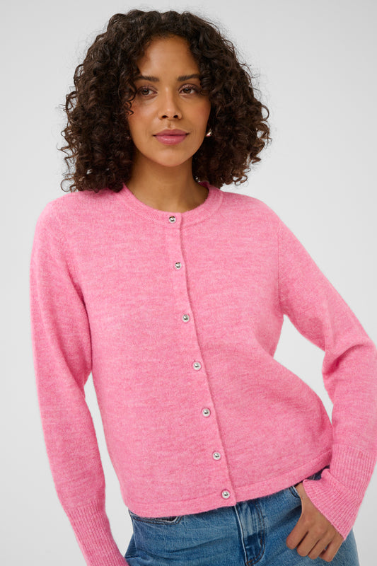 KA Niel knit Cardigan - Pink Power melange