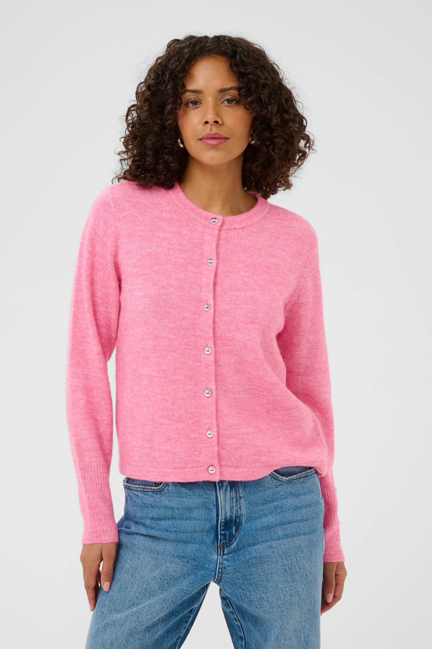 KA Niel knit Cardigan - Pink Power melange