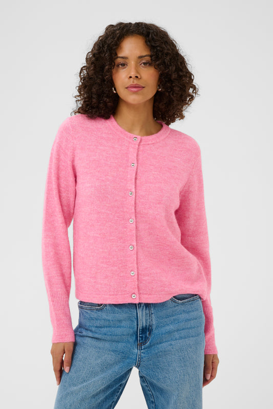 KA Niel knit Cardigan - Pink Power melange