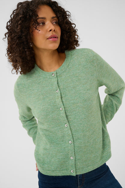 KA Niel knit Cardigan - Sea Spray melange - grøn