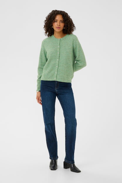 KA Niel knit Cardigan - Sea Spray melange - grøn