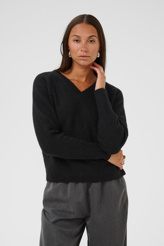 KA Niel V-neck Pullover - black