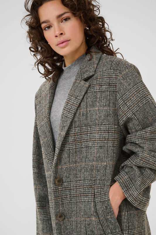 KA Vivian Checked Jacket - grey prince tern
